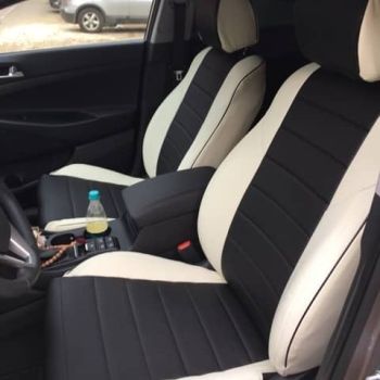 Авточехлы Автопилот Белый Черный цвет