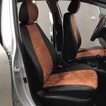 Авточехлы Автопилот Черный коричневый алькантара